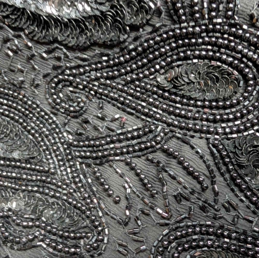 📼 Vintage Black Beaded Embellished Evening Jacket - Medium - Picture 14 of 15